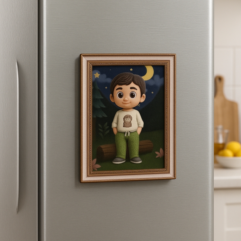 Personalized 3D Action Figure Fridge Magnet Gift for Family