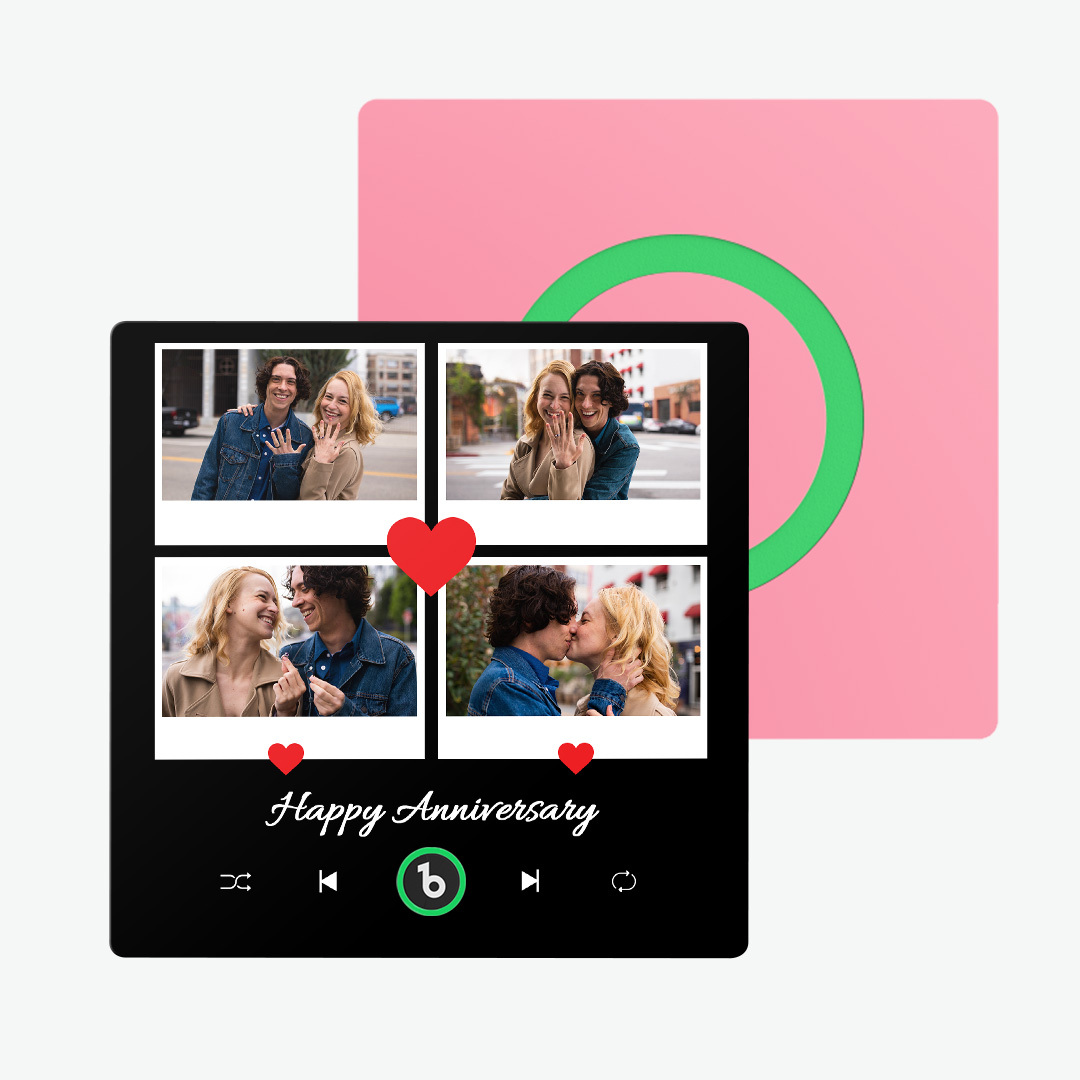 New 4.0 Upgrade Custom Music Fridge Magnet Colorful Frame Album Fridge Magnet Can Play Songs Gift for Couple Can Upload Your Music