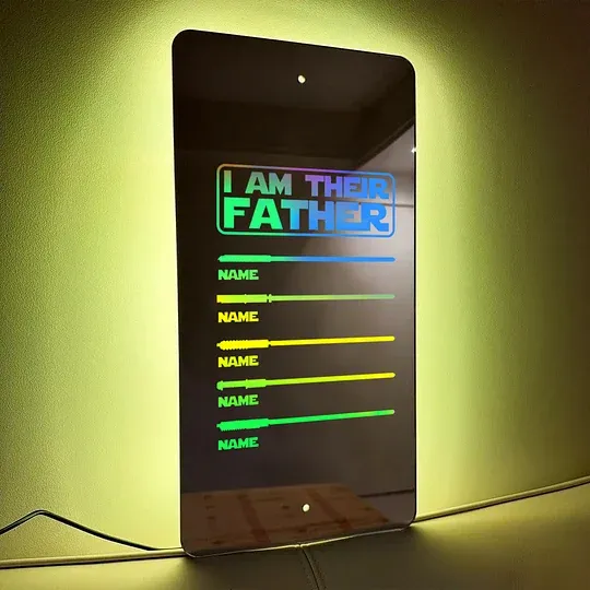 Father's Day Hot Sale I Am Their Father Lightsaber Mirror Lamp