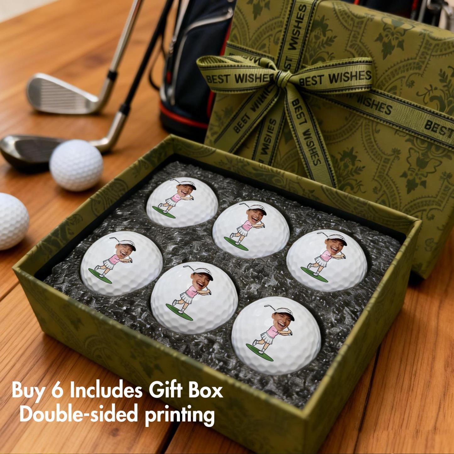 Personalized Photo to Cartoon Golf Balls Custom Face Golf Balls Custom Funny Father's Day Golf Balls Custom Photo Gift for Golfer Dad Father's Day Gift for Dad - namenecklace