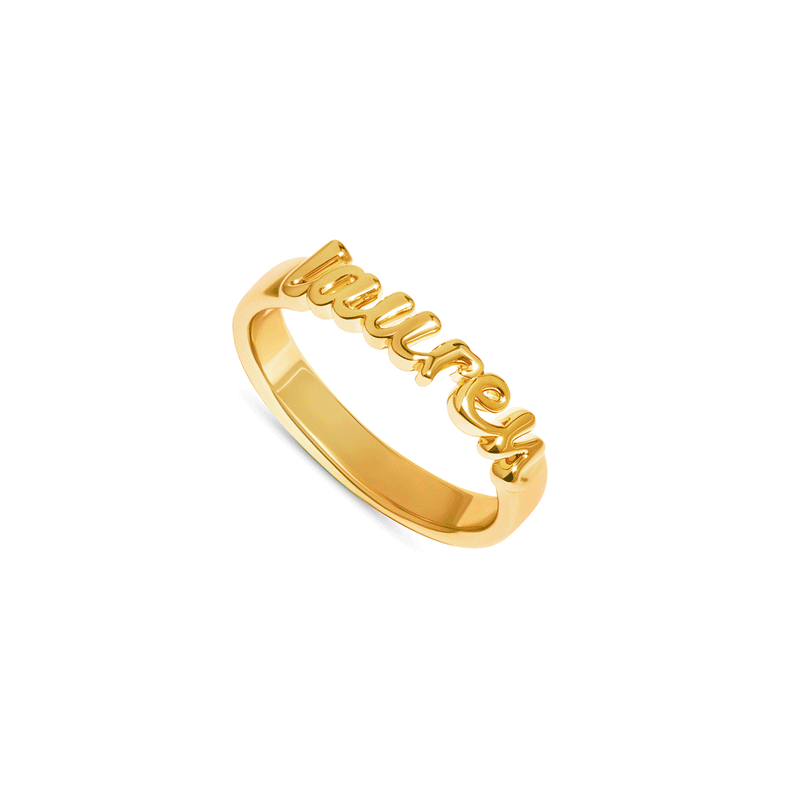Custom Script Name Ring Personalized 3D Font Design Name Ring Abbott Lyon Minimalist Custom Name Jewelry