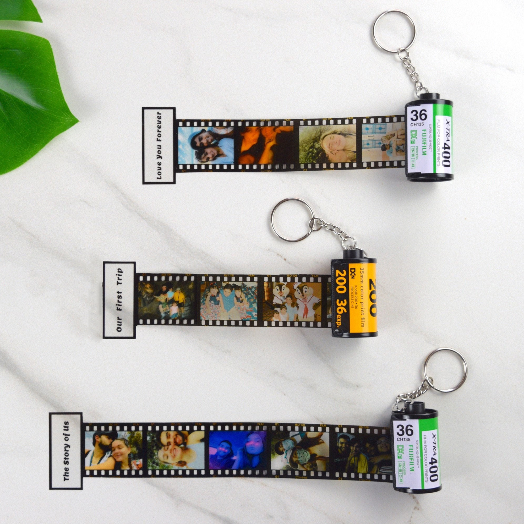 Custom Photo and Message Film Roll Keychain Personalized Photo Memory Film Keychain Photo Reel Keychain Valentine's Day Gift