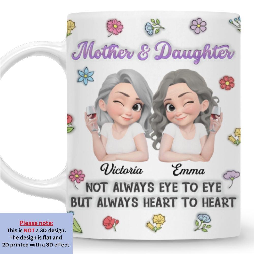 Personalized Mother and Daughter Coffee Mug Cartoon Character Ceramic Cup Gift for Mom Custom Name Mug - namenecklace