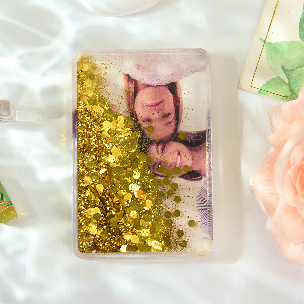 Custom Quicksand Fridge Magnet Personalized Photo Refrigerator Magnet Home Decoration Gifts for Dad - namenecklace