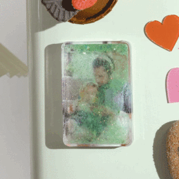 Custom Quicksand Fridge Magnet Personalized Photo Refrigerator Magnet Home Decoration Gifts for Dad - namenecklace