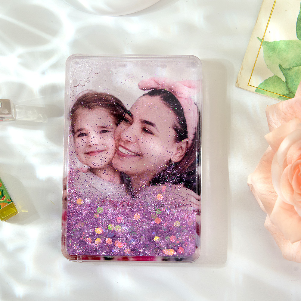 Custom Quicksand Fridge Magnet Personalized Photo Refrigerator Magnet Home Decoration Gifts for Dad - namenecklace