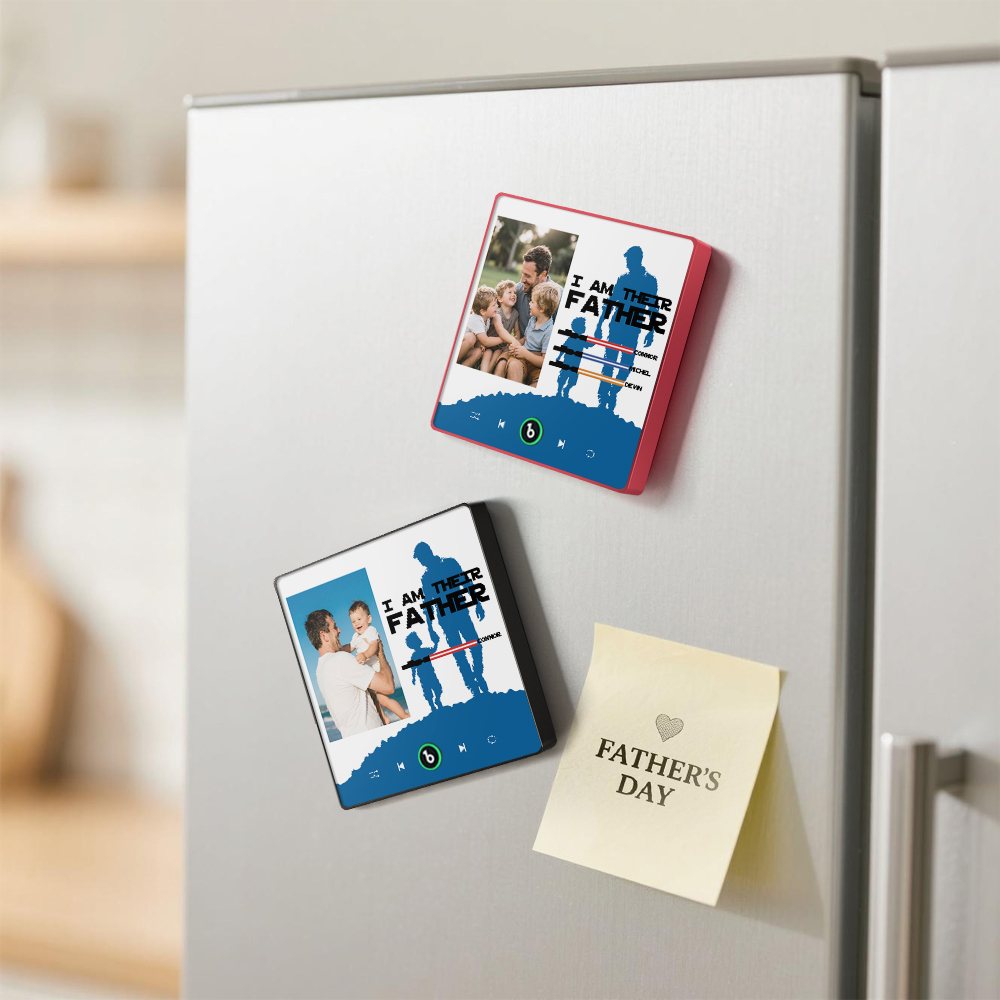 Father's Day Gift Personalized Father's Day Music Fridge Magnet Custom Photo & Kids' Lightsabers Fridge Magnet  "I Am Their Father" Music Magnet