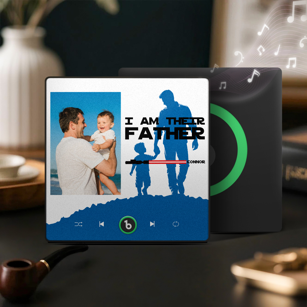 Father's Day Gift Personalized Father's Day Music Fridge Magnet Custom Photo & Kids' Lightsabers Fridge Magnet  "I Am Their Father" Music Magnet