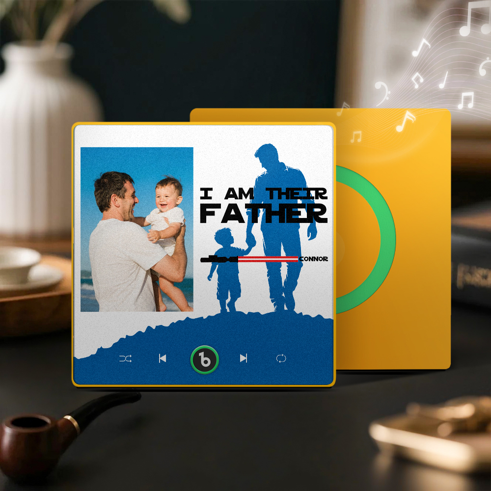Father's Day Gift Personalized Father's Day Music Fridge Magnet Custom Photo & Kids' Lightsabers Fridge Magnet  "I Am Their Father" Music Magnet