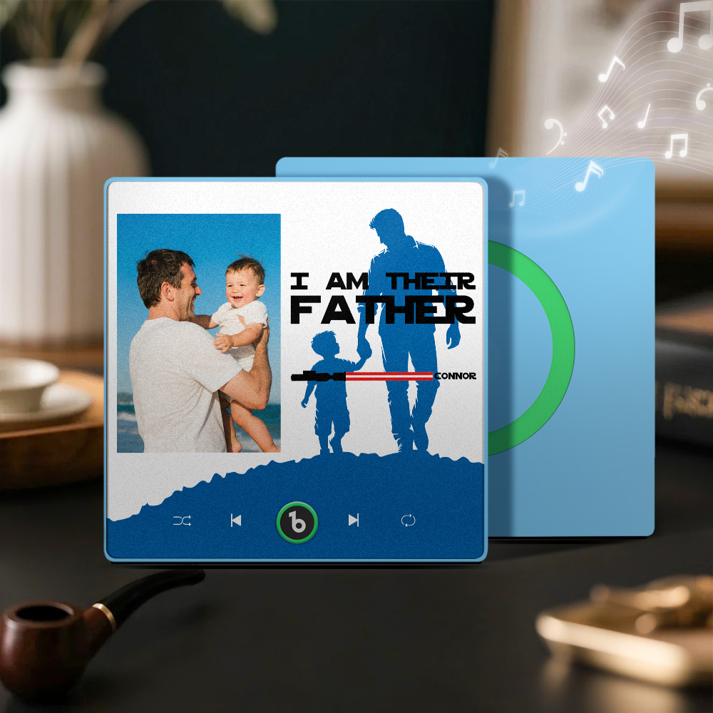 Father's Day Gift Personalized Father's Day Music Fridge Magnet Custom Photo & Kids' Lightsabers Fridge Magnet  "I Am Their Father" Music Magnet
