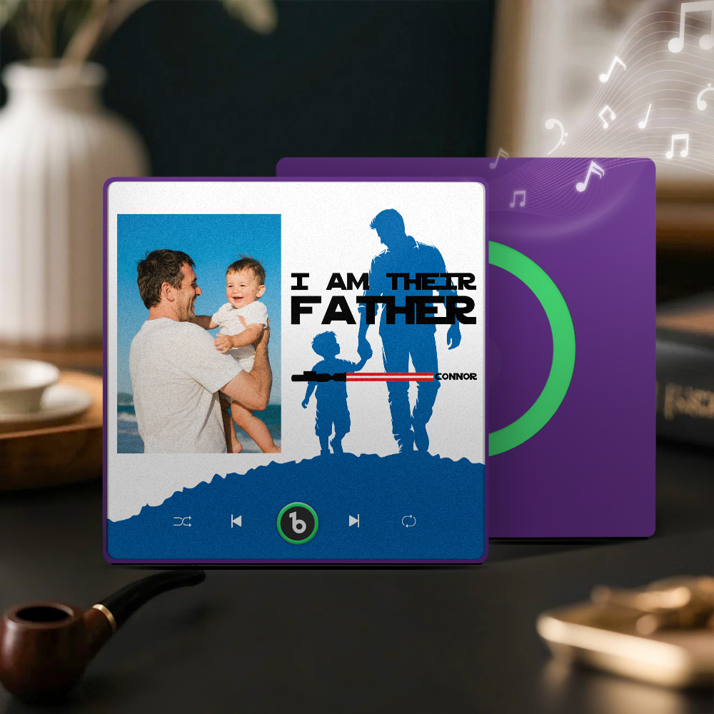 Father's Day Gift Personalized Father's Day Music Fridge Magnet Custom Photo & Kids' Lightsabers Fridge Magnet  "I Am Their Father" Music Magnet
