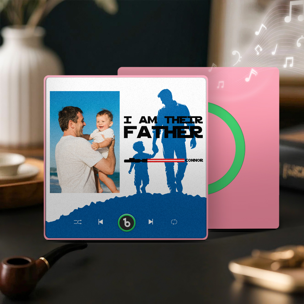 Father's Day Gift Personalized Father's Day Music Fridge Magnet Custom Photo & Kids' Lightsabers Fridge Magnet  "I Am Their Father" Music Magnet