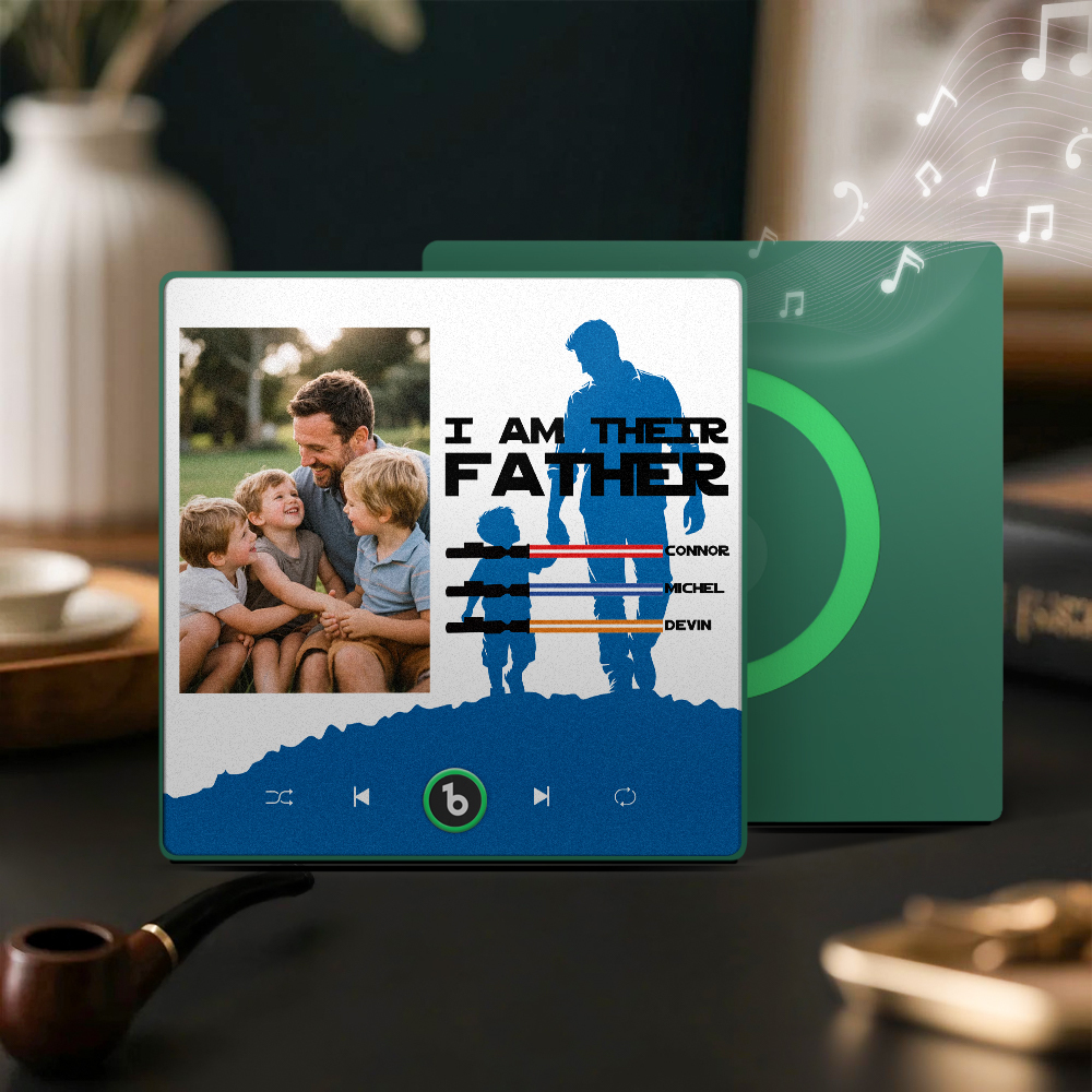 Father's Day Gift Personalized Father's Day Music Fridge Magnet Custom Photo & Kids' Lightsabers Fridge Magnet  "I Am Their Father" Music Magnet