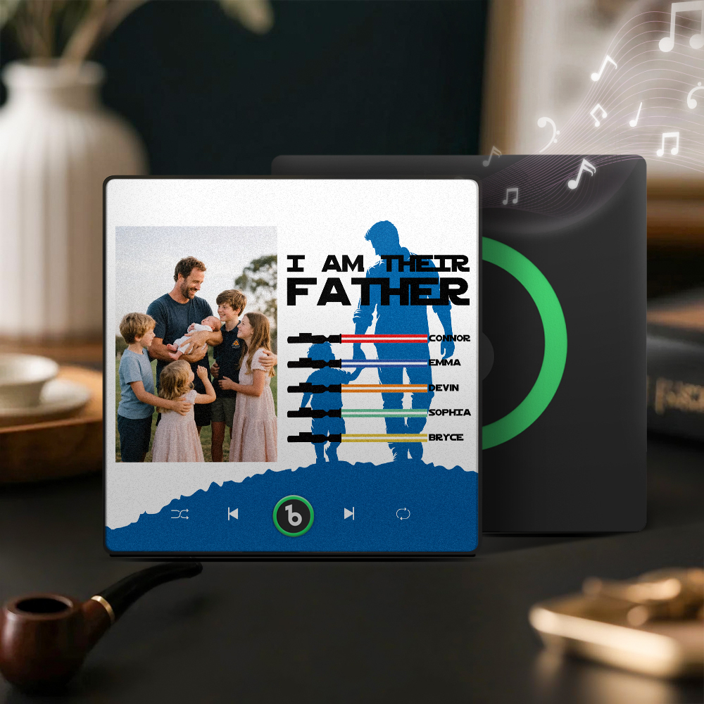 Father's Day Gift Personalized Father's Day Music Fridge Magnet Custom Photo & Kids' Lightsabers Fridge Magnet  "I Am Their Father" Music Magnet