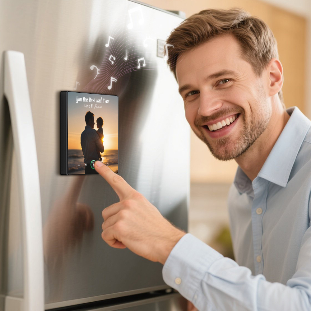 Father's Day Gift Personalized Father's Day Music Fridge Magnet Custom Photo Fridge Magnet