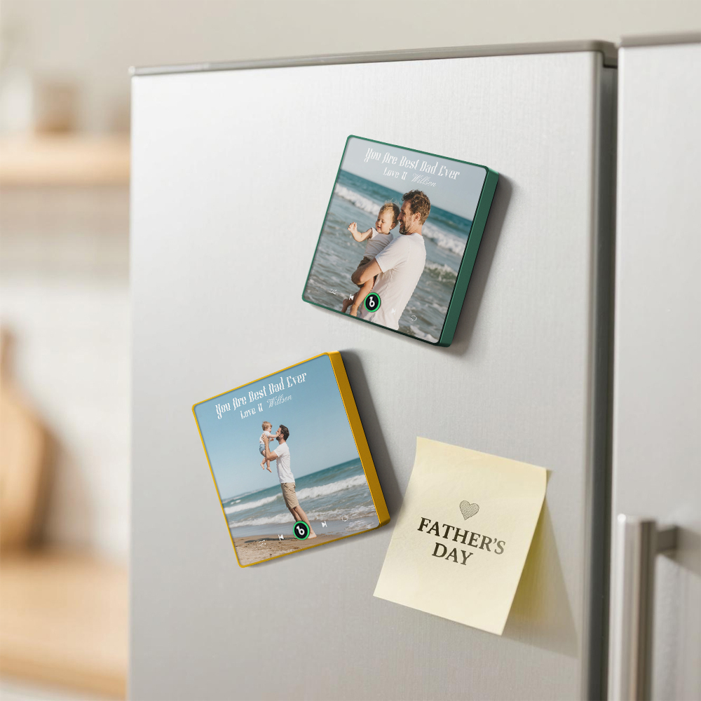 Father's Day Gift Personalized Father's Day Music Fridge Magnet Custom Photo Fridge Magnet