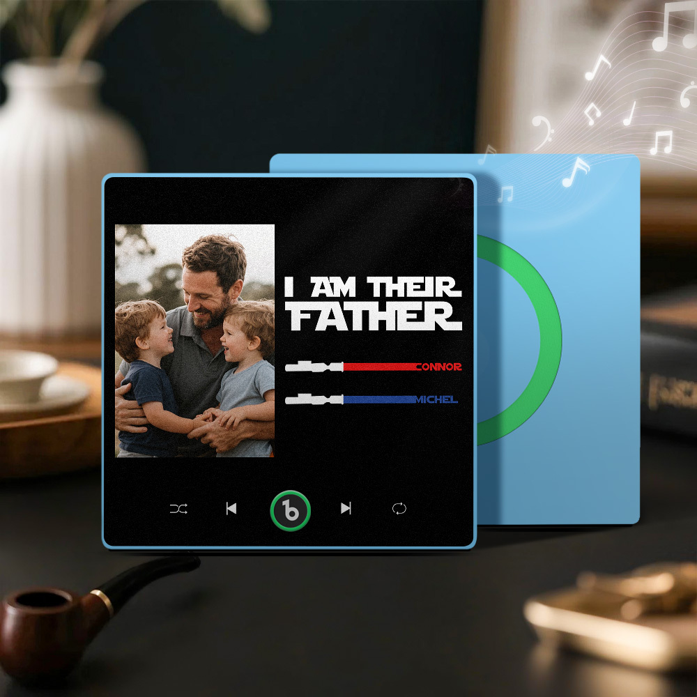 Gifts for Dad Personalized Father's Day Music Fridge Magnet Custom Photo & Kids' Lightsabers Fridge Magnet  "I Am Their Father" Music Magnet