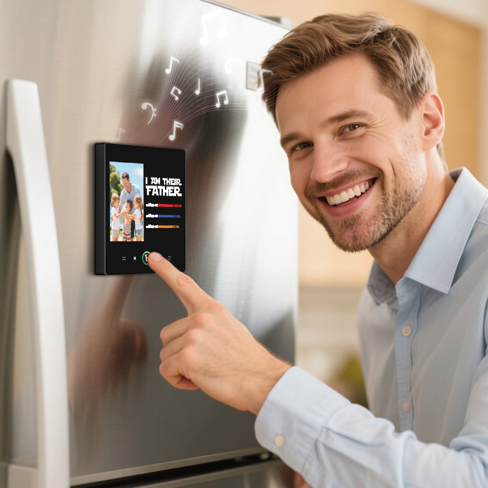 Gifts for Dad Personalized Father's Day Music Fridge Magnet Custom Photo & Kids' Lightsabers Fridge Magnet  "I Am Their Father" Music Magnet