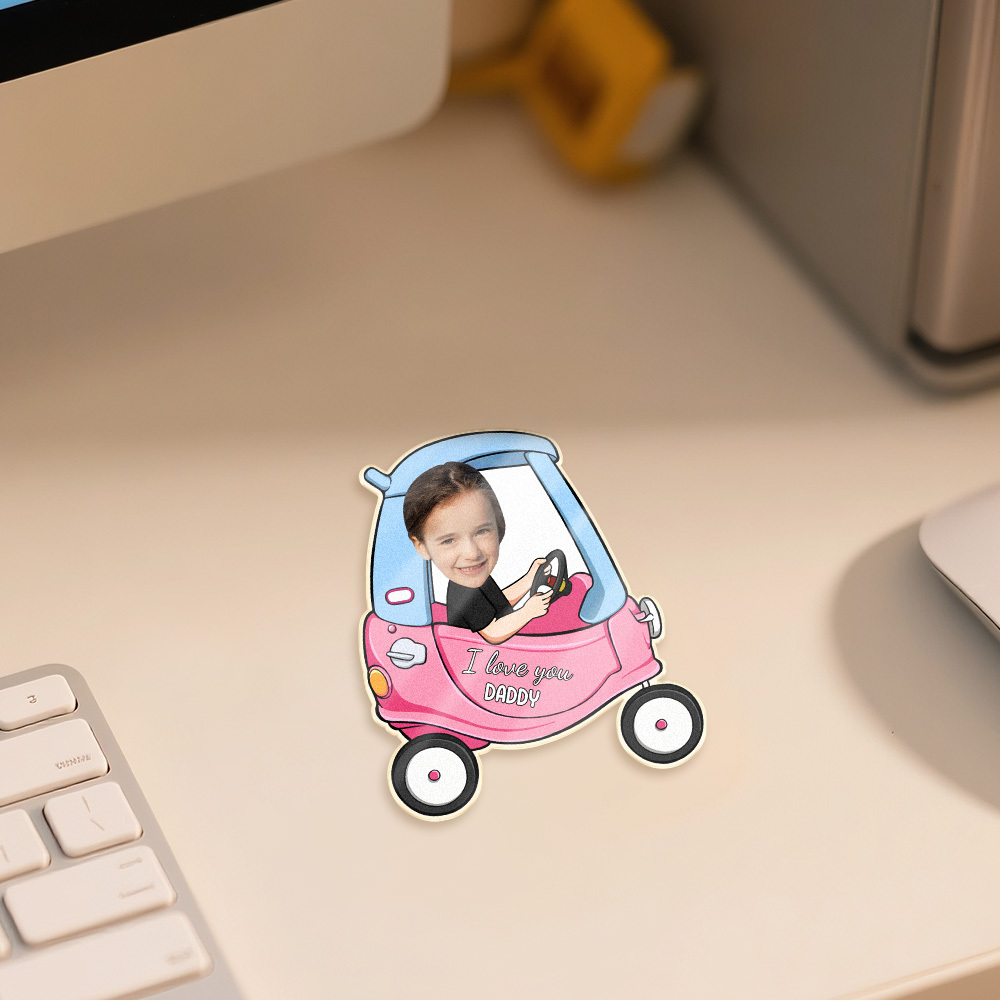 Personalized Mother's Day Gift For Grandma, Custom Baby Face Car Fridge Magnet, Gift For Mommy, Funny Photo Drive Car Magnet