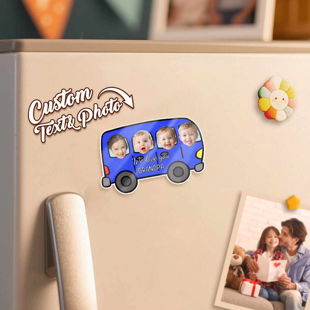 Personalized Mother's Day Gift For Grandma, Custom Baby Face Car Fridge Magnet, Gift For Mommy, Funny Photo Drive Car Magnet