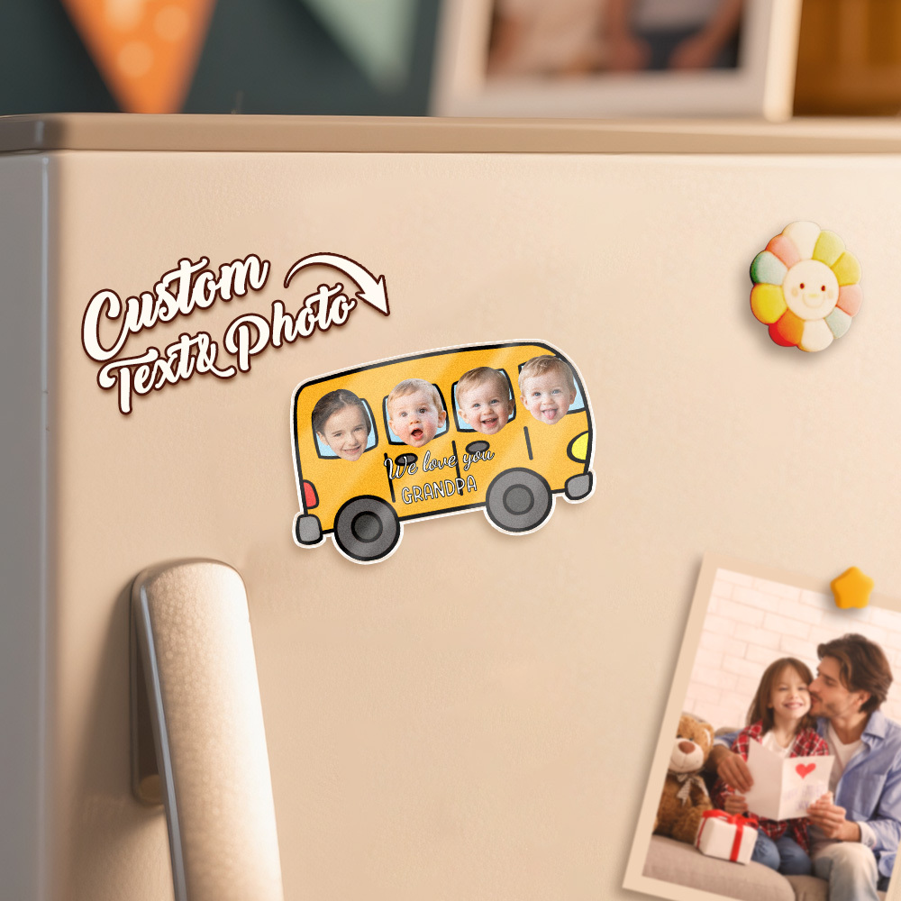 Personalized Mother's Day Gift For Grandma, Custom Baby Face Car Fridge Magnet, Gift For Mommy, Funny Photo Drive Car Magnet