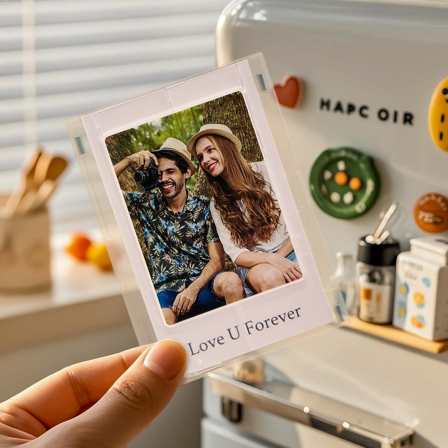 Custom Magnetic Accordion Photo Frame & Fridge Display Personalized Snap-Style Magnetic Photo Holder Versatile Magnetic Photo Frame Set 