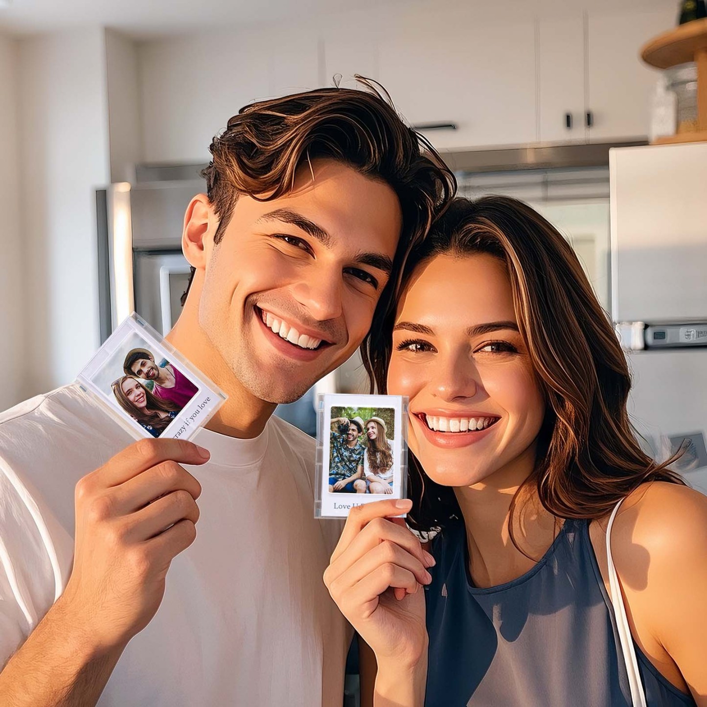 Custom Magnetic Accordion Photo Frame & Fridge Display Personalized Snap-Style Magnetic Photo Holder Versatile Magnetic Photo Frame Set 