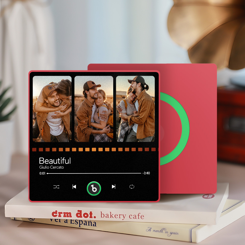 Custom Music Fridge Magnet Personalized Gift with Recordable Voice Photo Unique Anniversary Wedding Christmas Present for Her Him Couples - namenecklace