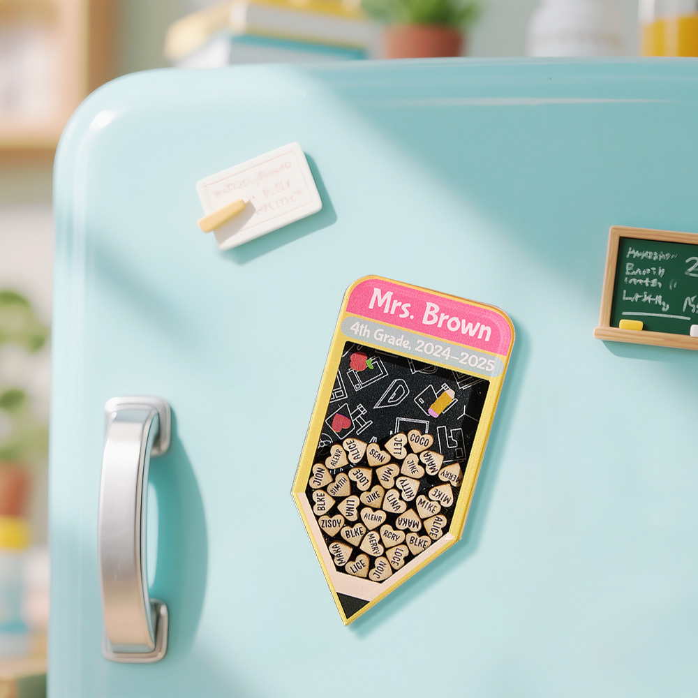 Personalized Teacher Appreciation Gift Custom Pencil Shaker Magnet Thank You Teacher End of Year Gift Locker Decor