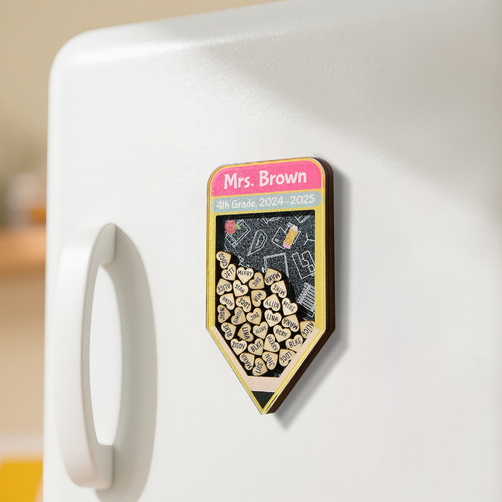 Personalized Teacher Appreciation Gift Custom Pencil Shaker Magnet Thank You Teacher End of Year Gift Locker Decor