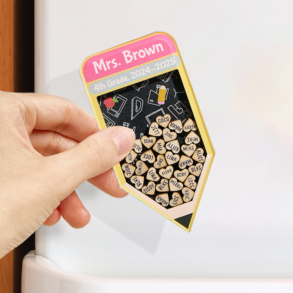 Personalized Teacher Appreciation Gift Custom Pencil Shaker Magnet Thank You Teacher End of Year Gift Locker Decor