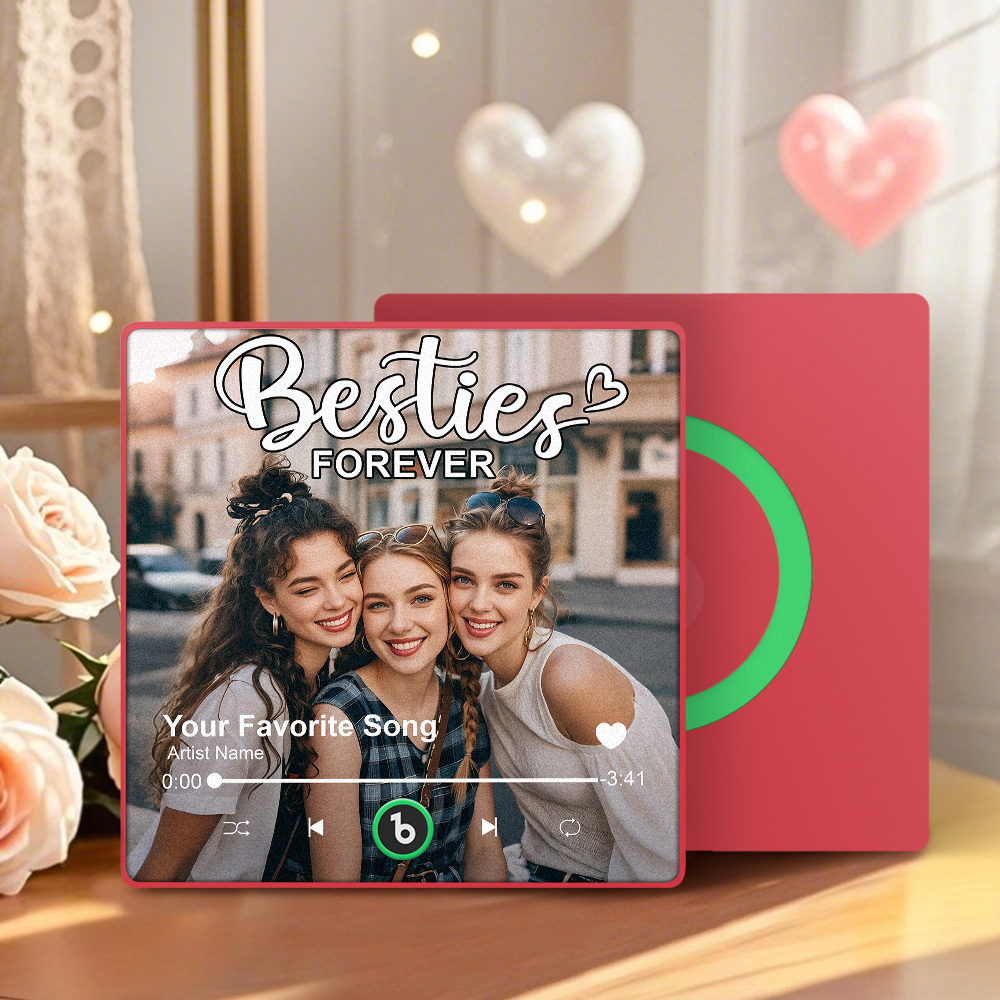 Custom Music Fridge Magnet Personalized Gift with Recordable Voice Photo Unique Anniversary Wedding Christmas Present for Her Him Couples - namenecklace