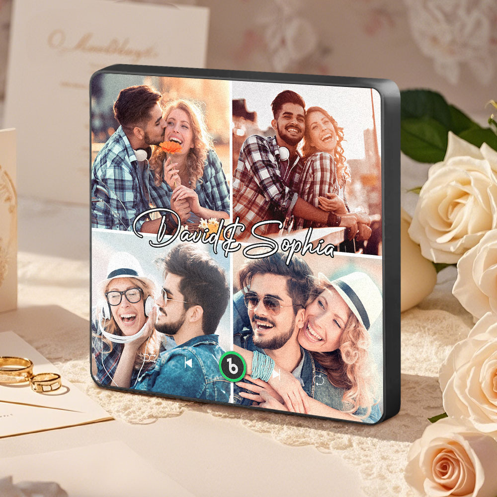 Custom Music Fridge Magnet Personalized Gift with Recordable Voice Photo Unique Anniversary Wedding Christmas Present for Her Him Couples - namenecklace