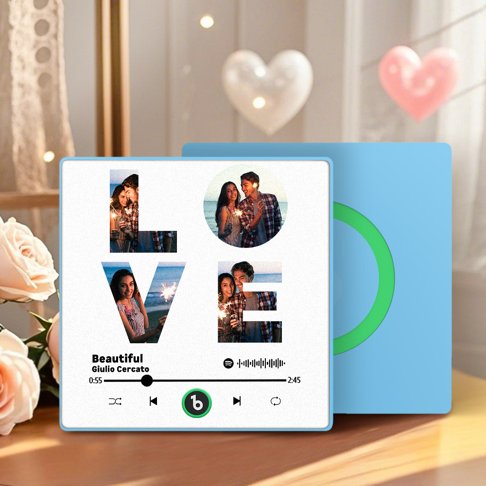 Custom Music Fridge Magnet Personalized Gift with Recordable Voice Photo Unique Anniversary Wedding Christmas Present for Her Him Couples - namenecklace