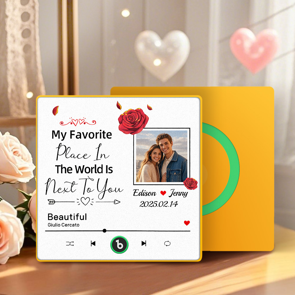 Custom Music Fridge Magnet Personalized Gift with Recordable Voice Photo Unique Anniversary Wedding Christmas Present for Her Him Couples - namenecklace