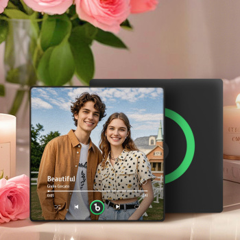 New 4.0 Upgrade Custom Music Fridge Magnet Colorful Frame Album Fridge Magnet Can Play Songs Gift for Couple Can Upload Your Music