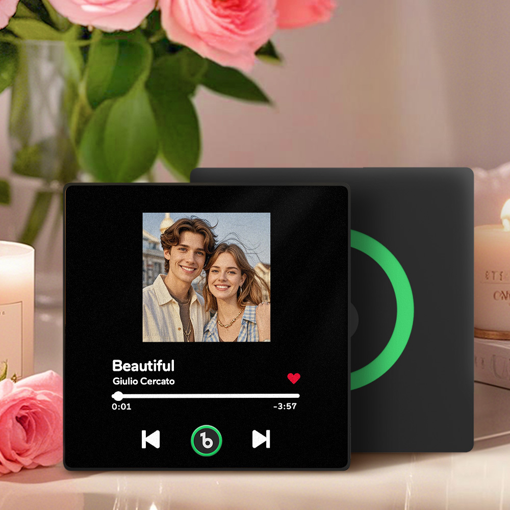 New 4.0 Upgrade Custom Music Fridge Magnet Colorful Frame Album Fridge Magnet Can Play Songs Gift for Couple Can Upload Your Music