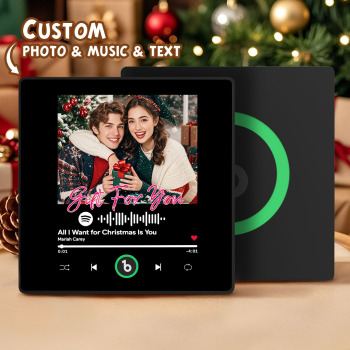 Custom Music Fridge Magnet with Colorful Frame Personalized Spotify Fridge Magnet with Photo Wedding Gift