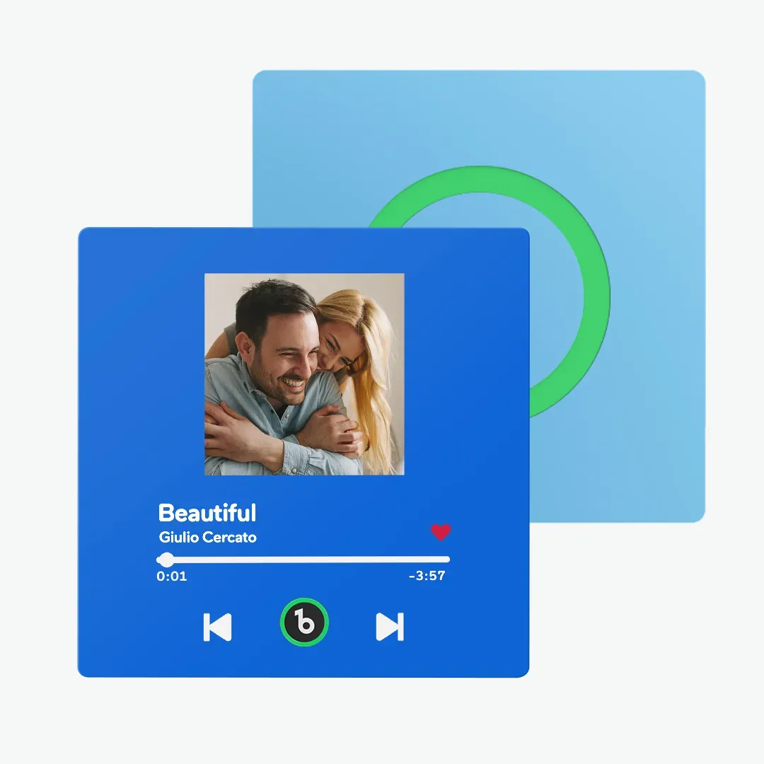 New 4.0 Upgrade Custom Music Fridge Magnet Colorful Frame Album Fridge Magnet Can Play Songs Gift for Couple Can Upload Your Music