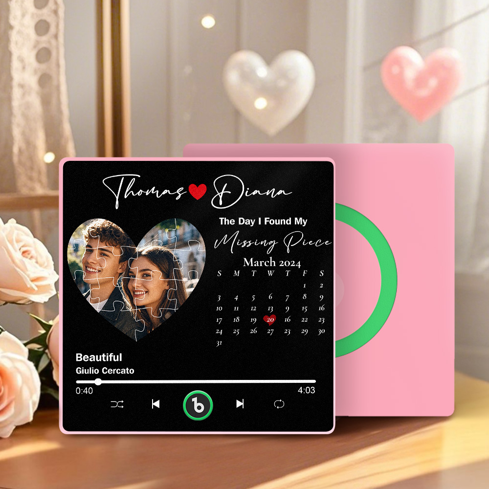 New 4.0 Upgrade Custom Music Fridge Magnet Colorful Frame Album Fridge Magnet Can Play Songs Gift for Couple Can Upload Your Music