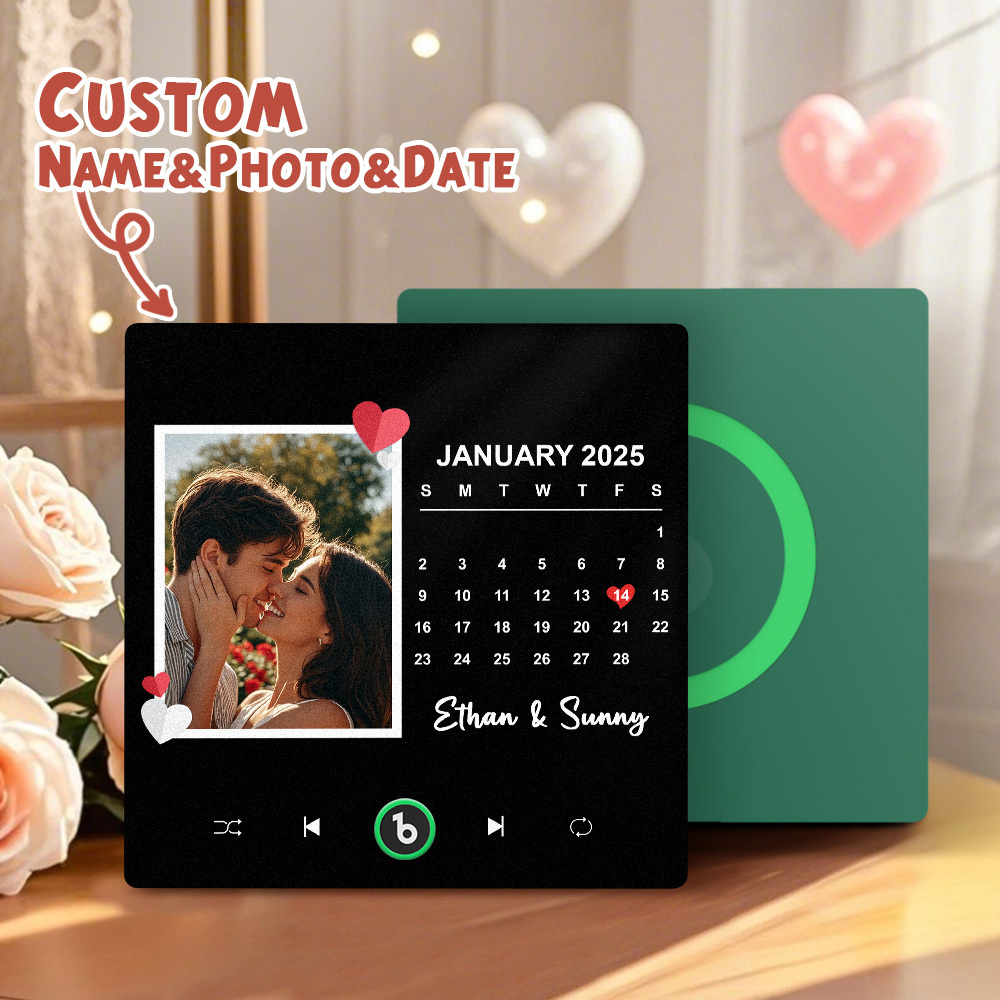 New 4.0 Upgrade Custom Music Fridge Magnet Colorful Frame Album Fridge Magnet Can Play Songs Gift for Couple Can Upload Your Music