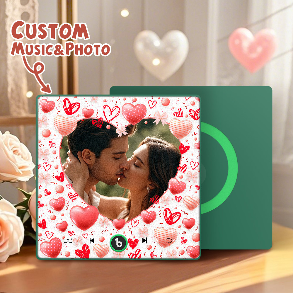 New 4.0 Upgrade Custom Music Fridge Magnet Colorful Frame Album Fridge Magnet Can Play Songs Gift for Couple Can Upload Your Music