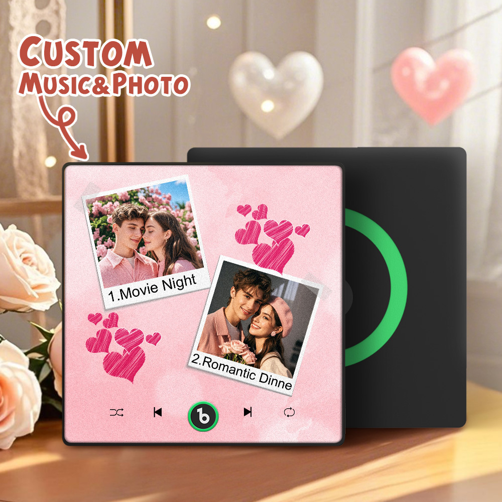 New 4.0 Upgrade Custom Music Fridge Magnet Colorful Frame Album Fridge Magnet Can Play Songs Gift for Couple Can Upload Your Music