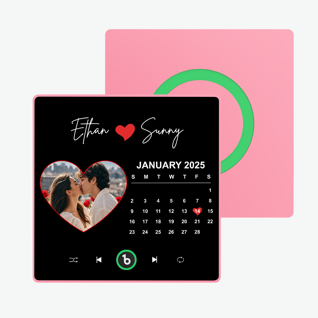 New 4.0 Upgrade Custom Music Fridge Magnet Colorful Frame Album Fridge Magnet Can Play Songs Gift for Couple Can Upload Your Music