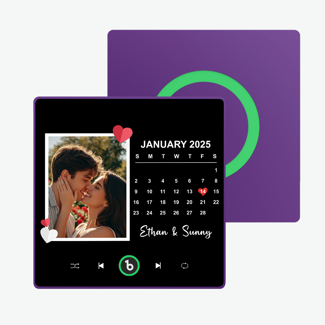 New 4.0 Upgrade Custom Music Fridge Magnet Colorful Frame Album Fridge Magnet Can Play Songs Gift for Couple Can Upload Your Music