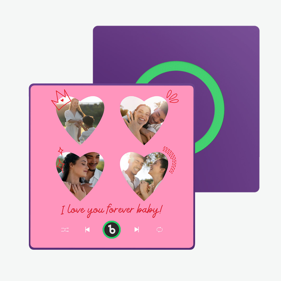 New 4.0 Upgrade Custom Music Fridge Magnet Colorful Frame Album Fridge Magnet Can Play Songs Gift for Couple Can Upload Your Music