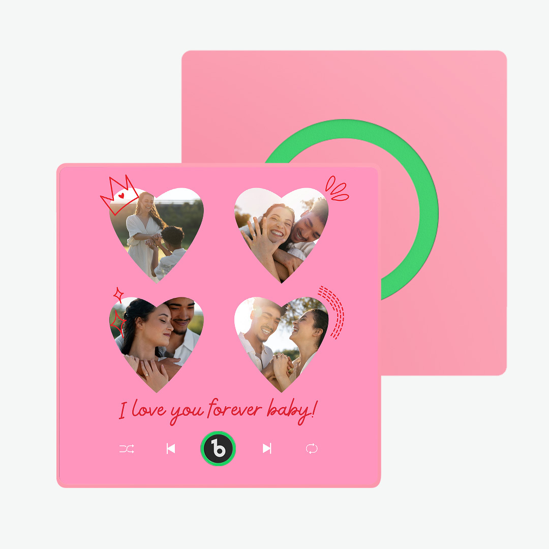 New 4.0 Upgrade Custom Music Fridge Magnet Colorful Frame Album Fridge Magnet Can Play Songs Gift for Couple Can Upload Your Music