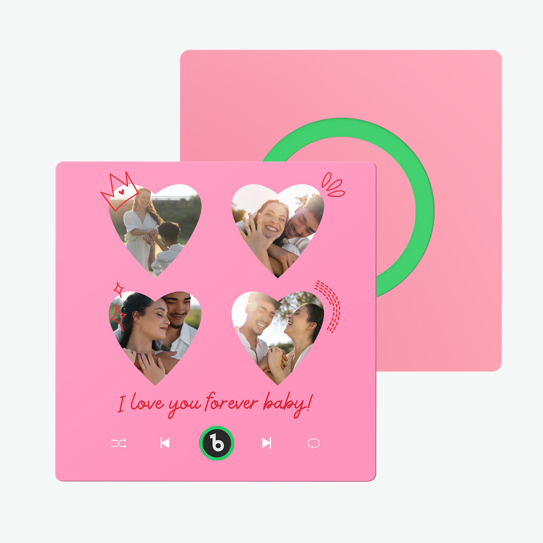 New 4.0 Upgrade Custom Music Fridge Magnet Colorful Frame Album Fridge Magnet Can Play Songs Gift for Couple Can Upload Your Music