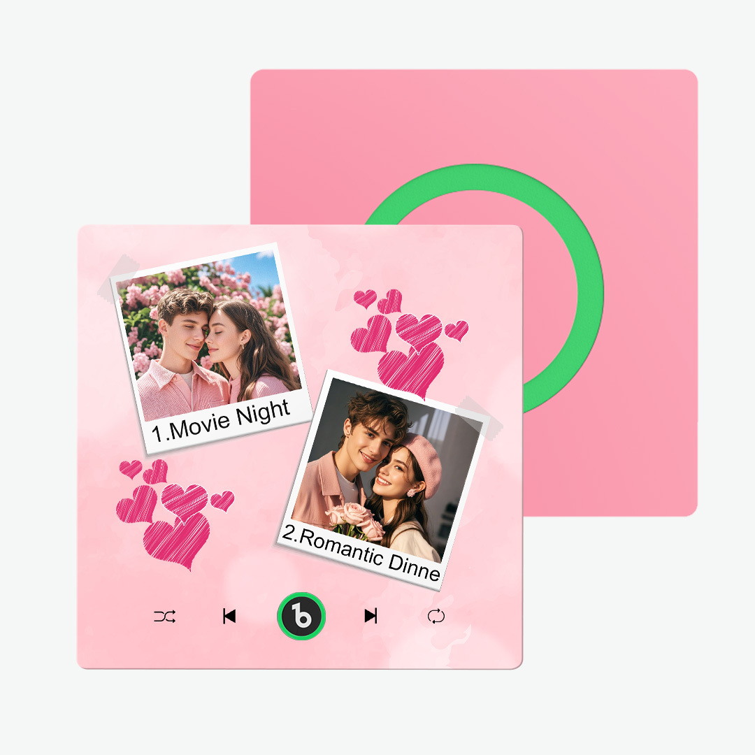 New 4.0 Upgrade Custom Music Fridge Magnet Colorful Frame Album Fridge Magnet Can Play Songs Gift for Couple Can Upload Your Music
