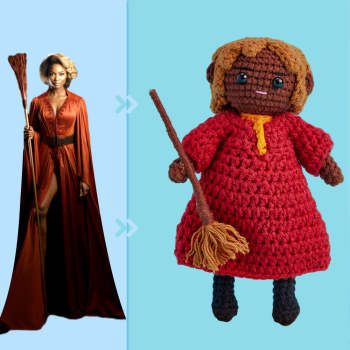 Full Body Customizable 1 Person Custom Crochet Doll Personalized Gifts Handwoven Mini Dolls - Witch - NameNecklace